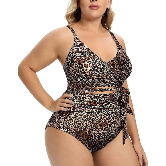 Daci Women Swinsuit One Piece Animal Print Tummy Control Size 16W - Picture 2 of 7